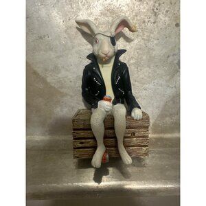 Will Bullas "Bad To The Bun" Pearl Bisque Rabbit Figurine The Greenwich Workshop